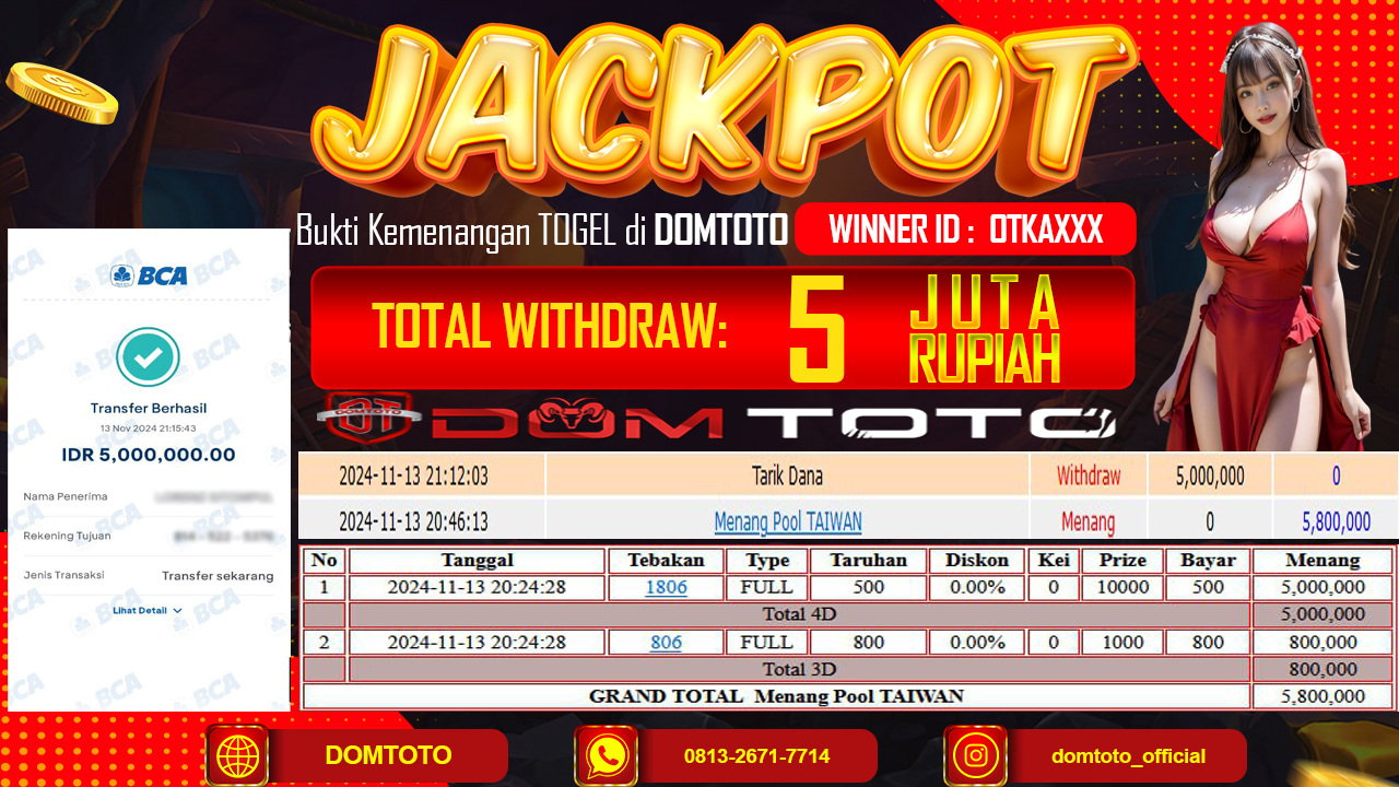 JACKPOT TOGEL TAIWAN 13 NOVEMBER 2024